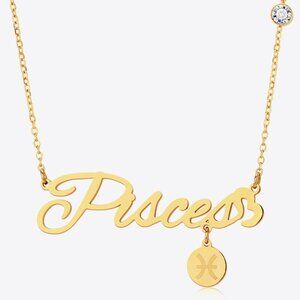 Pisces Zodiac Pendant Zircon Necklace